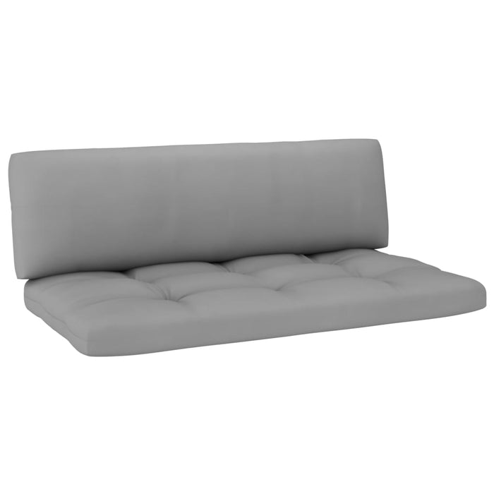 Set mobilier din paleți cu perne, 4 piese, gri, lemn pin tratat - WALTI WALTI