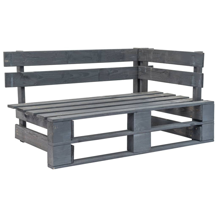 Set mobilier din paleți cu perne, 4 piese, gri, lemn pin tratat - WALTI WALTI