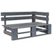 Set mobilier din paleți cu perne, 4 piese, gri, lemn pin tratat - WALTI WALTI