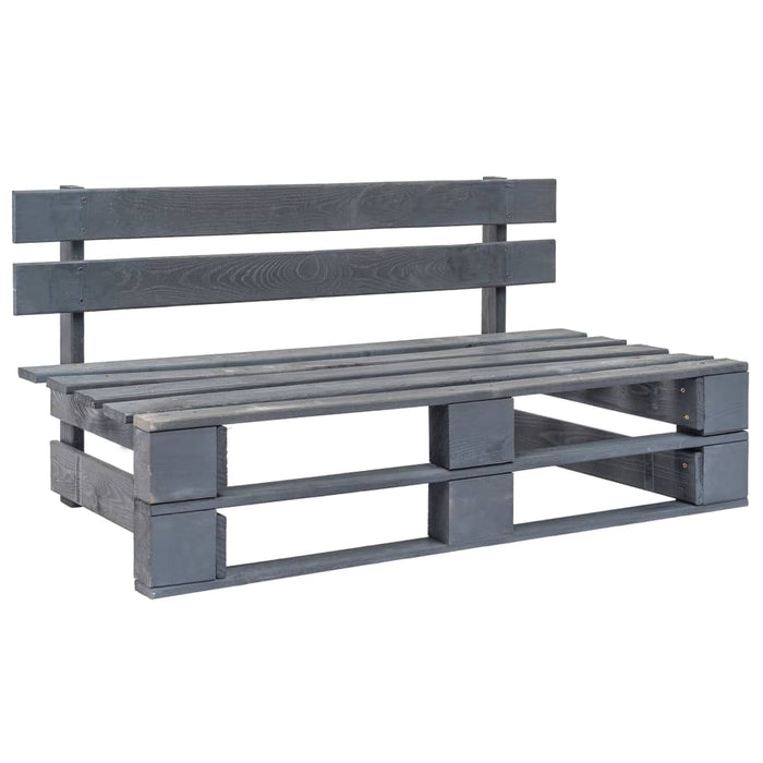 Set mobilier din paleți cu perne, 4 piese, gri, lemn pin tratat - WALTI WALTI