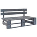 Set mobilier din paleți cu perne, 4 piese, gri, lemn pin tratat - WALTI WALTI