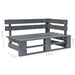 Set mobilier din paleți cu perne, 4 piese, gri, lemn pin tratat - WALTI WALTI