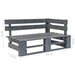Set mobilier din paleți cu perne, 4 piese, gri, lemn pin tratat - WALTI WALTI