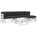 Set mobilier din paleți cu perne, 4 piese, alb, lemn pin tratat - WALTI WALTI