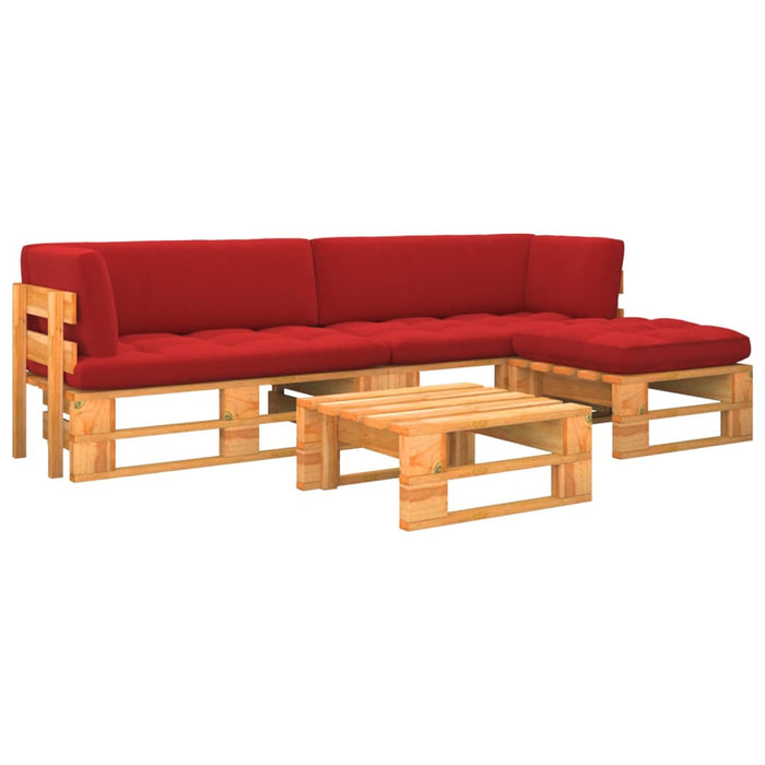 Set mobilier paleți, 4 piese, maro miere, lemn de pin tratat WALTI