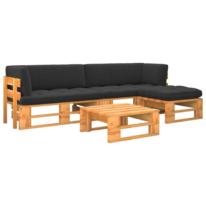 Set mobilier paleți, 4 piese, maro miere, lemn de pin tratat - WALTI WALTI