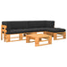 Set mobilier paleți, 4 piese, maro miere, lemn de pin tratat - WALTI WALTI
