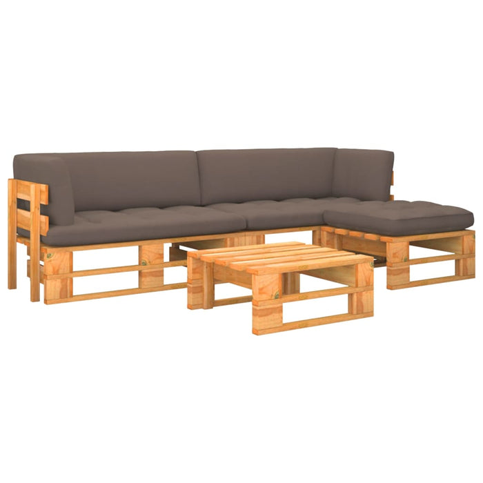 Set mobilier paleți, 4 piese, maro miere, lemn de pin tratat - WALTI WALTI