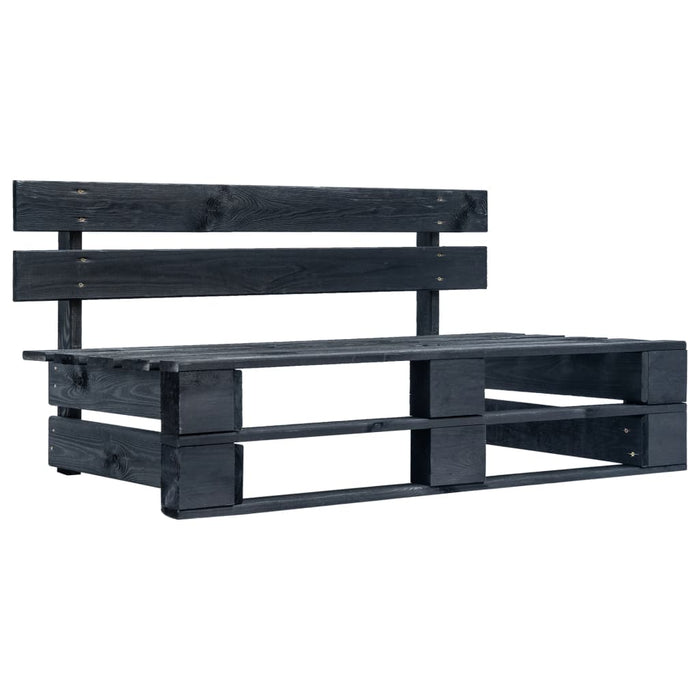 Set mobilier paleți cu perne, 6 piese, negru, lemn pin tratat WALTI