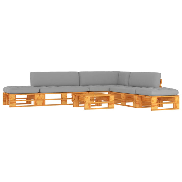 Set mobilier paleți, 6 piese, maro miere, lemn de pin tratat - WALTI WALTI