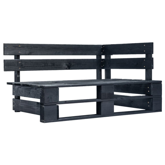 Set mobilier paleți cu perne, 6 piese, negru, lemn pin tratat WALTI
