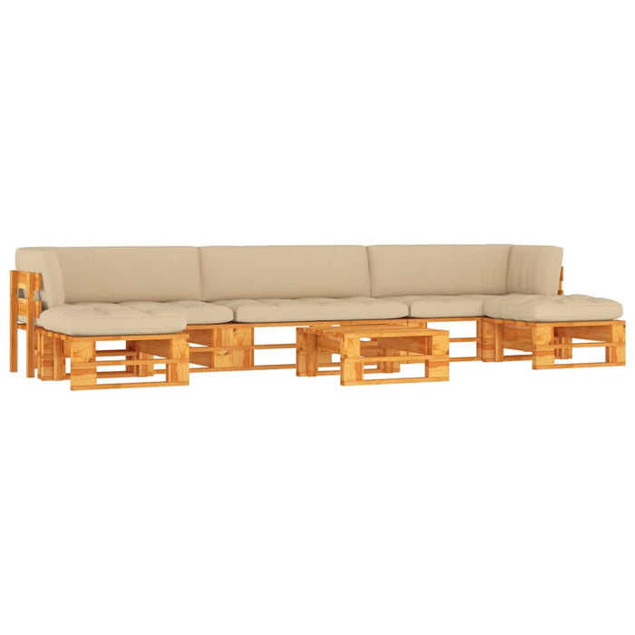 Set mobilier paleți, 6 piese, maro miere, lemn de pin tratat WALTI