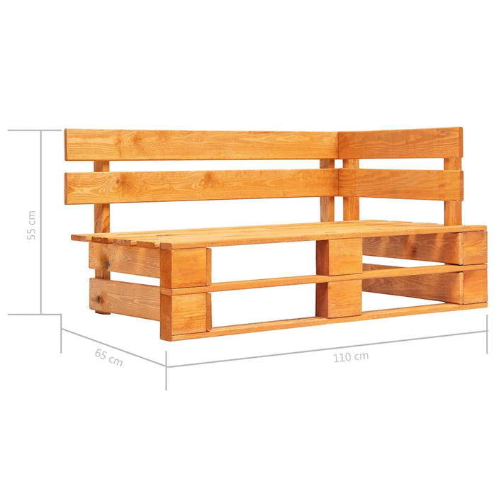 Set mobilier paleți, 6 piese, maro miere, lemn de pin tratat WALTI