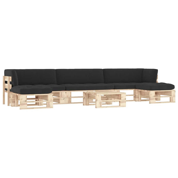 Set mobilier de grădină cu perne, 6 piese, lemn pin tratat - WALTI WALTI