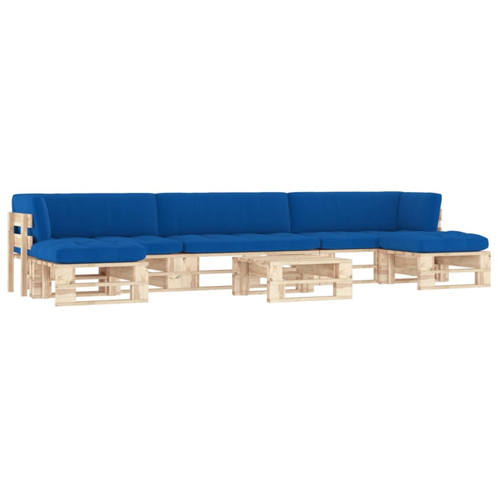 Set mobilier de grădină cu perne, 6 piese, lemn pin tratat WALTI
