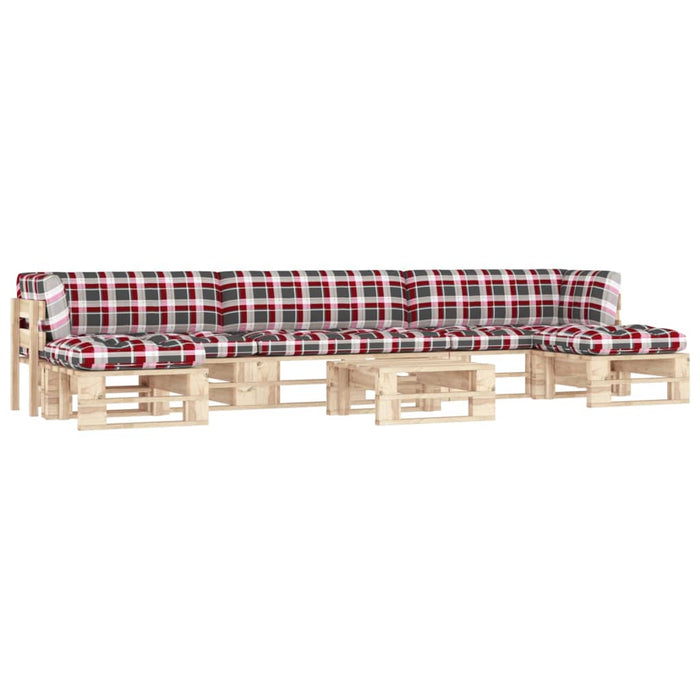 Set mobilier de grădină cu perne, 6 piese, lemn pin tratat - WALTI WALTI