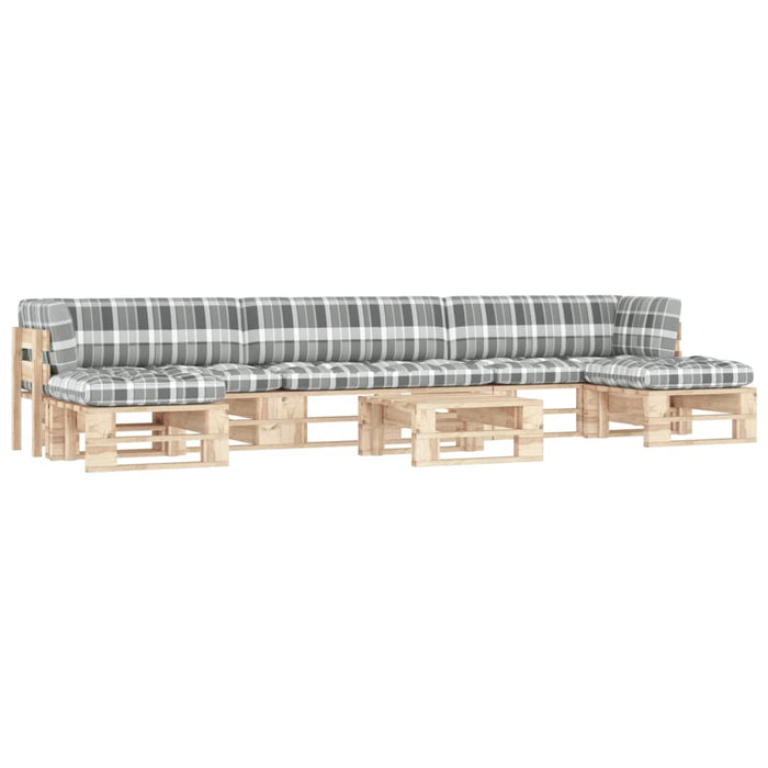 Set mobilier de grădină cu perne, 6 piese, lemn pin tratat WALTI