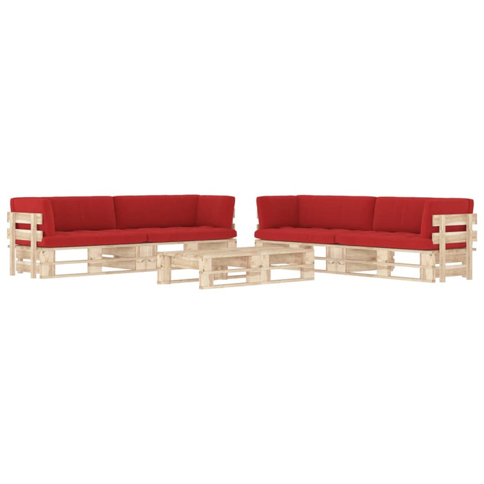 Set mobilier de grădină cu perne, 6 piese, lemn pin tratat WALTI