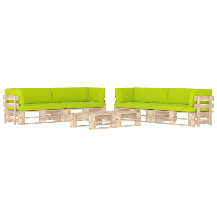 Set mobilier de grădină cu perne, 6 piese, lemn pin tratat WALTI