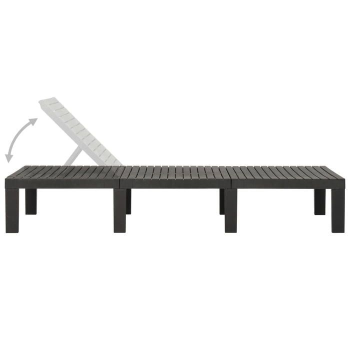 Șezlong, antracit, plastic - WALTI WALTI