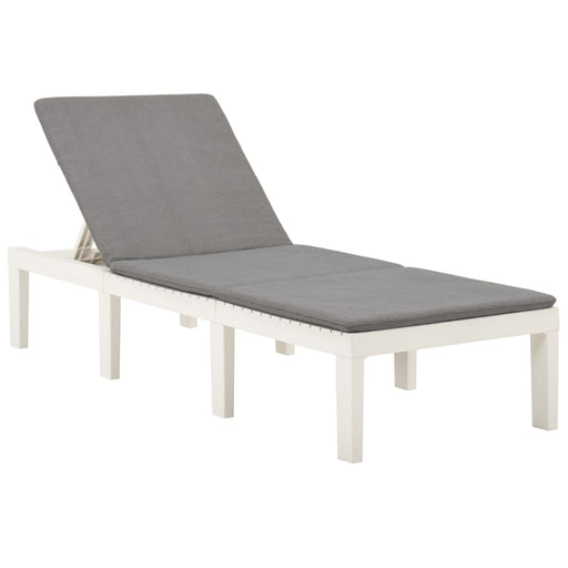 Șezlong cu pernă, alb, plastic - WALTI WALTI