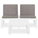 Set mobilier de grădină cu perne, 2 piese, alb, plastic - WALTI WALTI