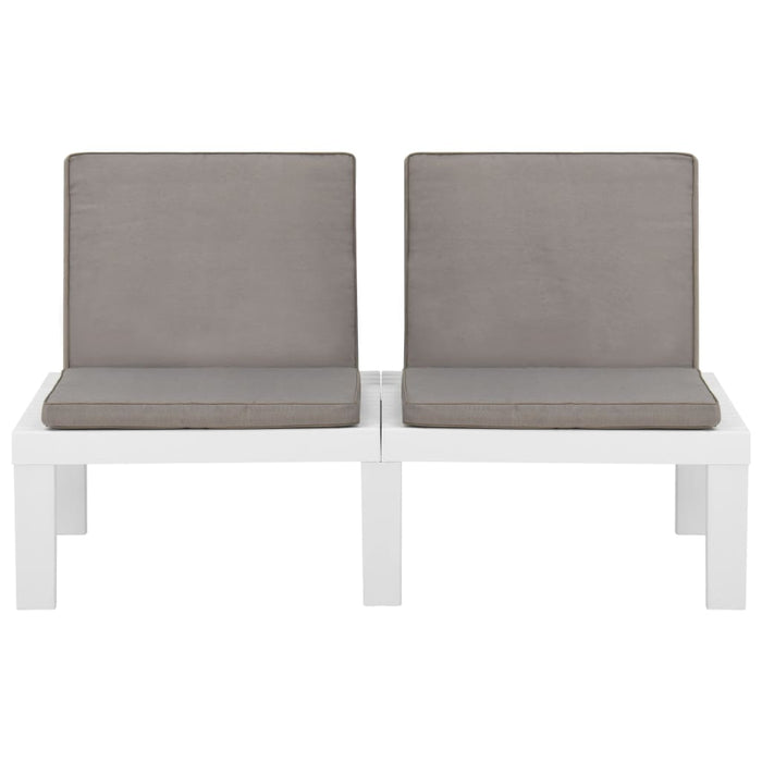 Set mobilier de grădină cu perne, 2 piese, alb, plastic - WALTI WALTI