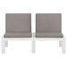 Set mobilier de grădină cu perne, 2 piese, alb, plastic - WALTI WALTI