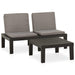 Set mobilier de grădină cu perne, 2 piese, gri, plastic - WALTI WALTI