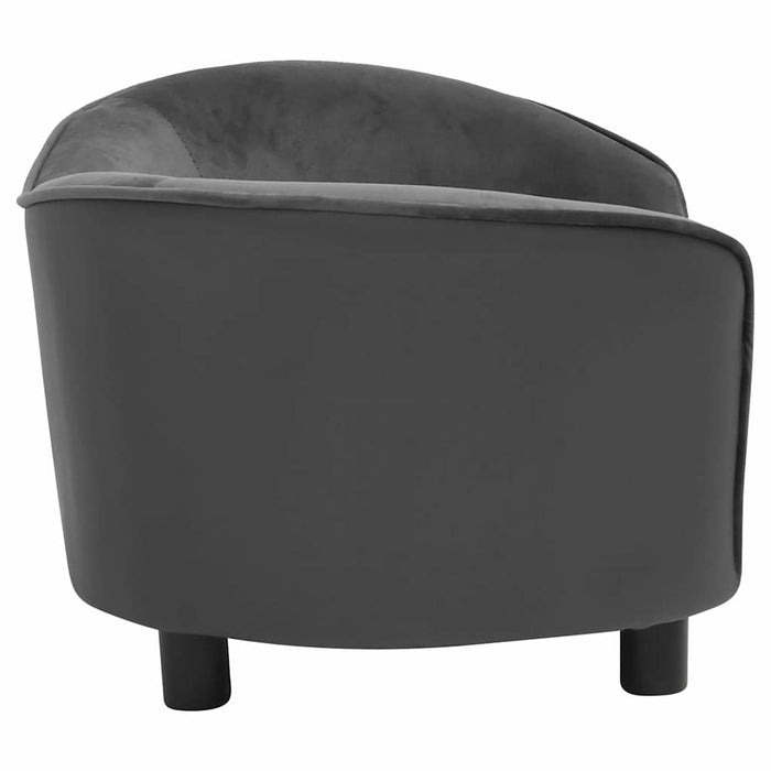 Canapea de câini gri închis 69x49x40 cm, pluș/piele ecologică - WALTI WALTI