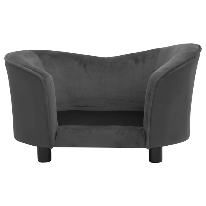 Canapea de câini gri închis 69x49x40 cm, pluș/piele ecologică - WALTI WALTI