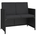 Set mobilier de exterior cu perne, 6 piese, negru, poliratan - WALTI WALTI