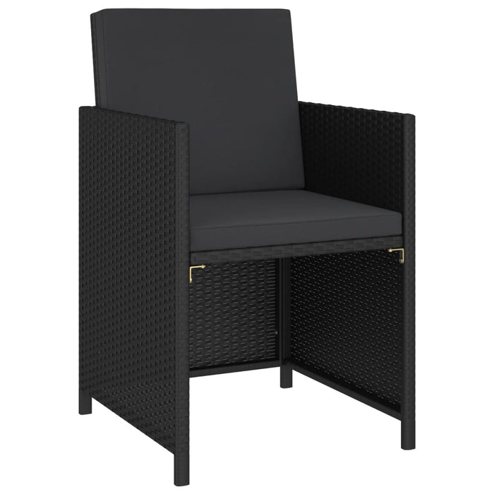 Set mobilier de exterior cu perne, 6 piese, negru, poliratan - WALTI WALTI