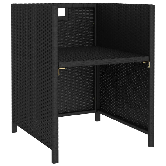 Set mobilier de exterior cu perne, 6 piese, negru, poliratan - WALTI WALTI