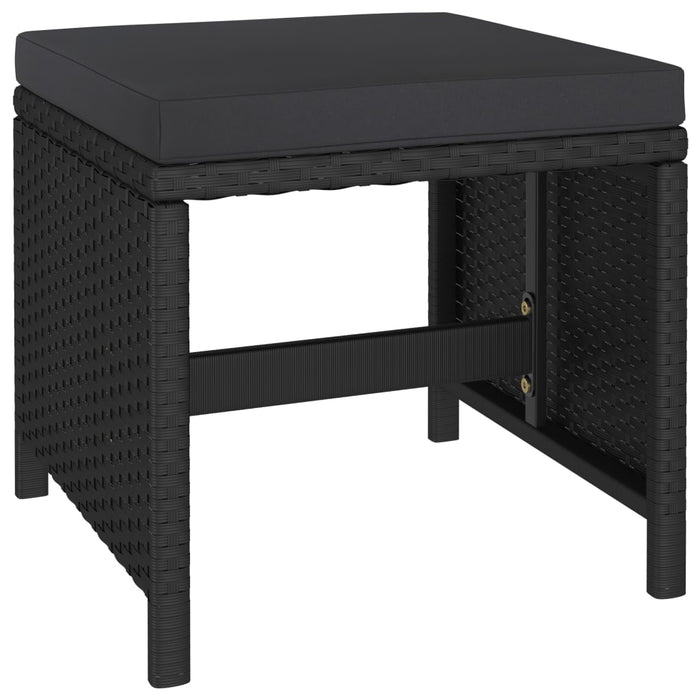 Set mobilier de exterior cu perne, 6 piese, negru, poliratan - WALTI WALTI