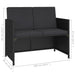 Set mobilier de exterior cu perne, 6 piese, negru, poliratan - WALTI WALTI