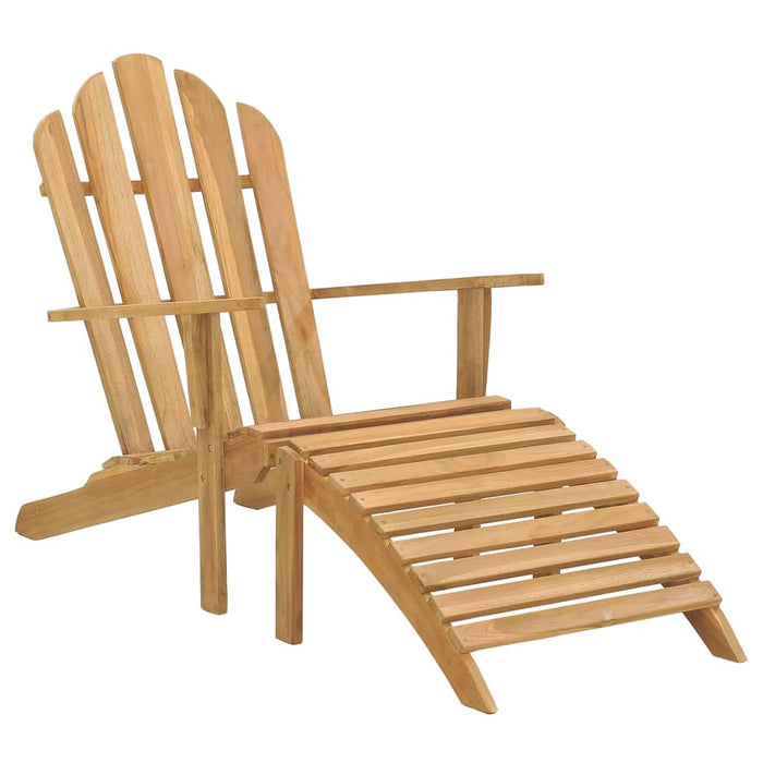 Scaun Adirondack cu suport de picioare, lemn masiv de tec WALTI