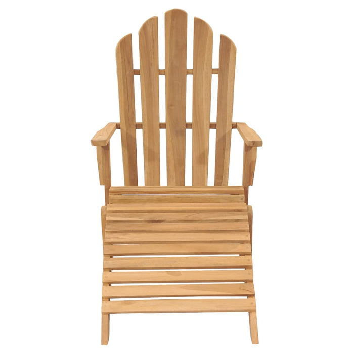 Scaun Adirondack cu suport de picioare, lemn masiv de tec WALTI