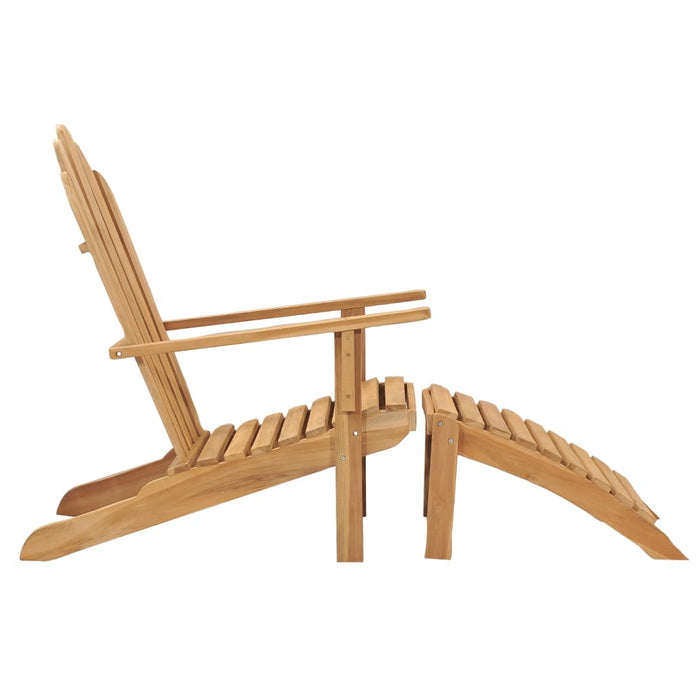 Scaun Adirondack cu suport de picioare, lemn masiv de tec WALTI