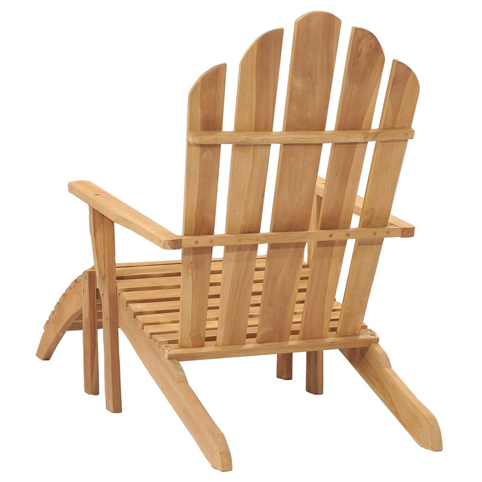 Scaun Adirondack cu suport de picioare, lemn masiv de tec WALTI