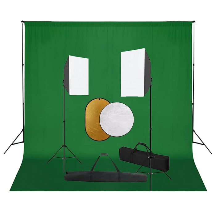 Set studio foto cu lumini softbox, fundal și reflector - WALTI WALTI