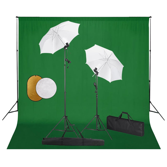 Set studio foto cu lămpi, umbrele, fundal și reflector - WALTI WALTI