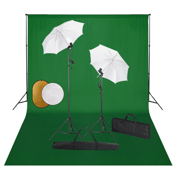 Set studio foto cu lămpi, umbrele, fundal și reflector - WALTI WALTI