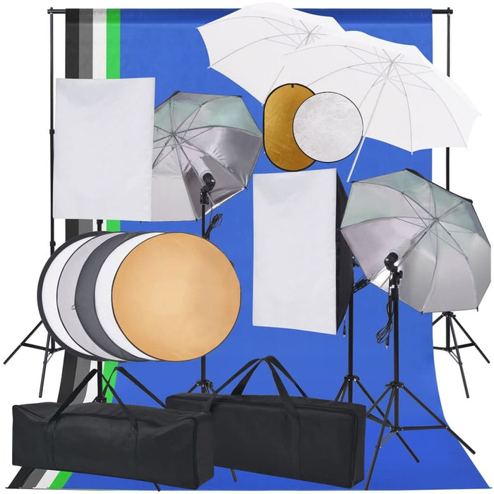 Set studio foto cu lumini softbox, umbrele, fundal și reflector - WALTI WALTI