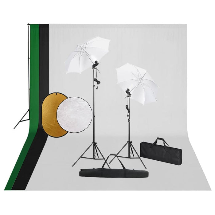 Set studio foto cu lămpi, fundal și reflector - WALTI WALTI