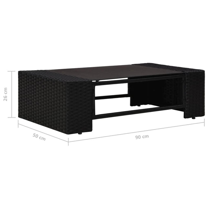 Set mobilier de grădină, 6 piese, negru, poliratan - WALTI WALTI