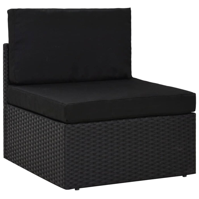 Set mobilier de grădină, 6 piese, negru, poliratan - WALTI WALTI