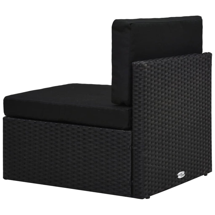 Set mobilier de grădină, 6 piese, negru, poliratan - WALTI WALTI