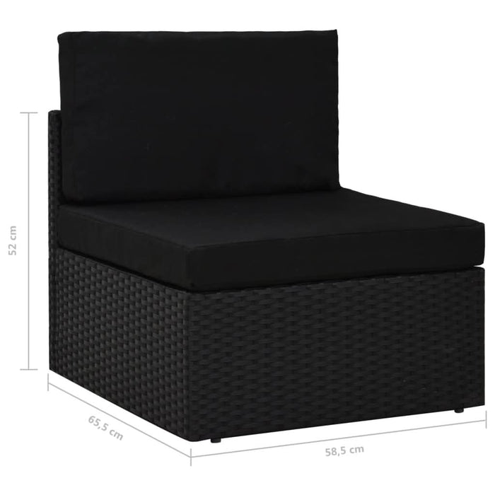 Set mobilier de grădină, 6 piese, negru, poliratan - WALTI WALTI