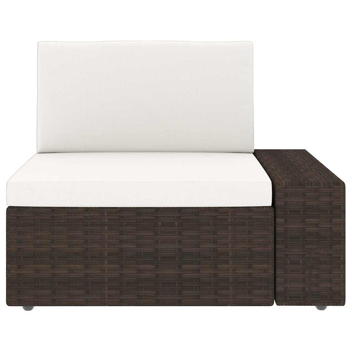 Set mobilier de grădină cu perne, 11 piese, maro, poliratan WALTI